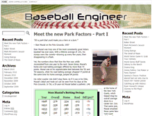 Tablet Screenshot of baseballengineer.com